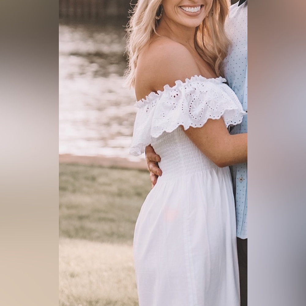 White Eyelet Midi Dress